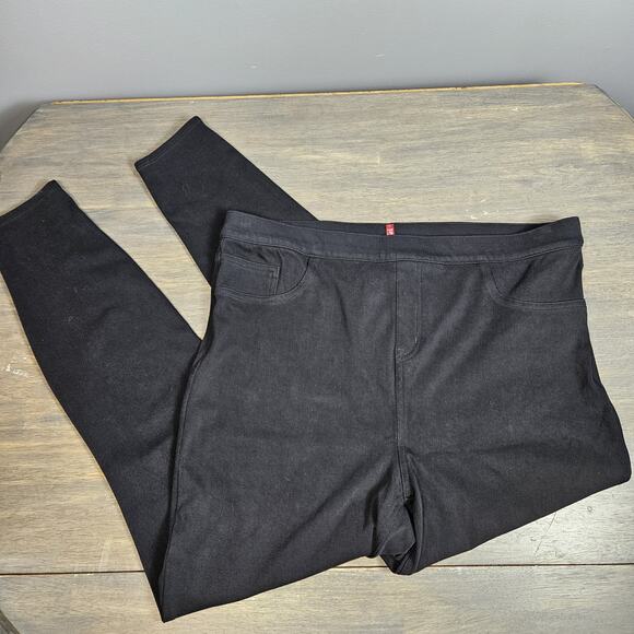 Spanx Jean-ish Ankle Pants Black Legging Jeans Size 2x Tall Stretch Pull On - Picture 1 of 8